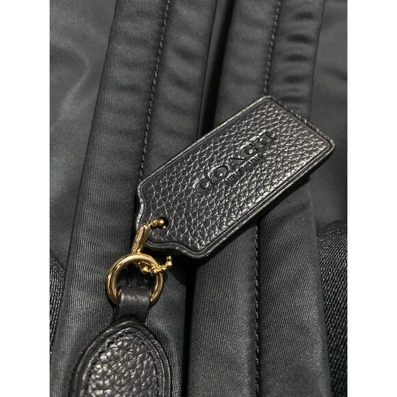 Coach Pebbled Leather Backpack – Dark Navy/Gray Authentic Designer Bag - Picture 8 of 14